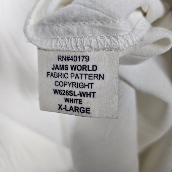 Jams World Tank Top sz XL White Sleeveless Side Slits - Picture 9 of 13